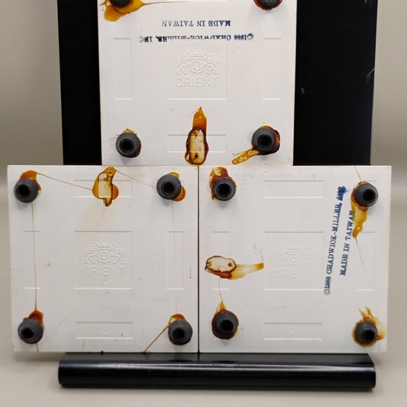 cat design Orient ceramic tiles coasters set of 3 Chadwick Miller Inc Taiwan 80s - Picture 5 of 13